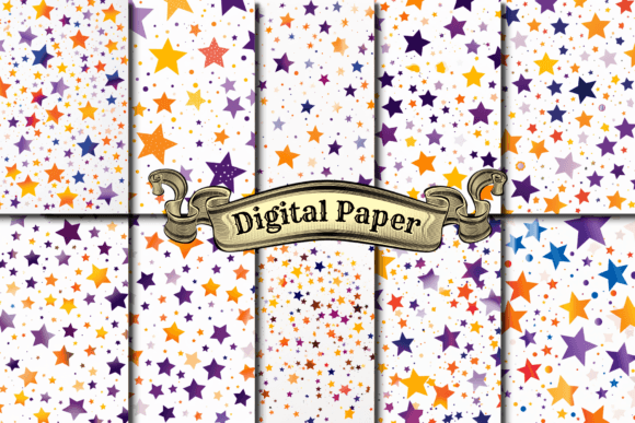 Download Confetti Stars Digital Paper Pack - Digital paper pack Collection