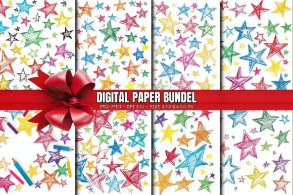 Download Confetti Stars Digital Paper Pack - Digital paper pack Collection