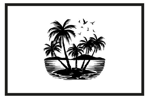 Download Beach Palm Trees Sunset Silhouette - Premium Bundle