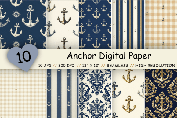 Download Anchor Digital Paper Pack, Classic - Digital paper pack Collection