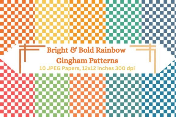 Download Bright &amp; Bold Rainbow Gingham Patterns - Bold rainbow Collection