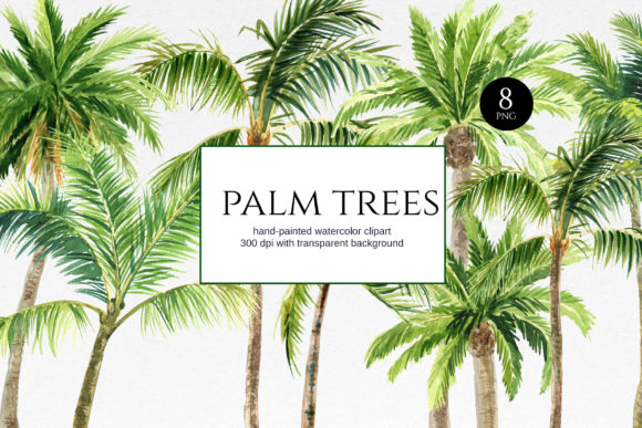 Download Watercolor Palm Trees Clipart - Palm trees Collection
