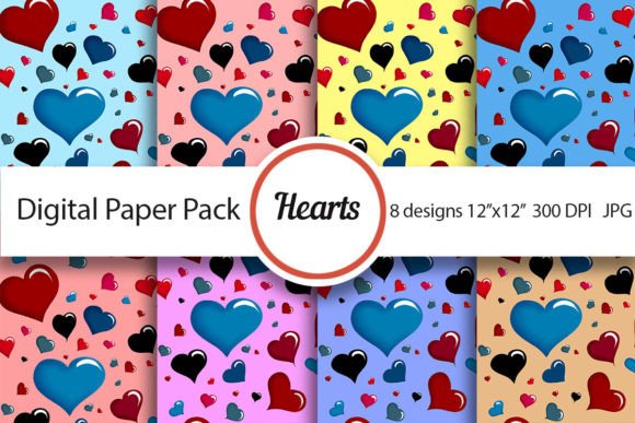 Download Heart Pattern, Love Digital Paper Pack - Digital paper pack Collection