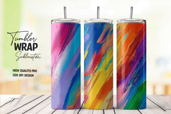 Download Bold Rainbow Tumbler Wrap Png - Premium Resources