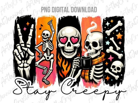 Download Stay Creepy Skull Halloween Skeleton PNG - Skeleton Collection