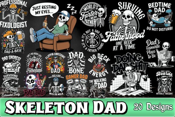 Download Skeleton Dad SVG Bundle - Skeleton Collection