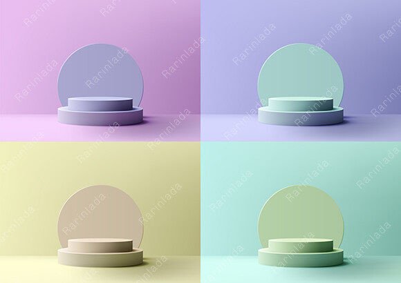 Download Set of 3D Pastel Colors Podium - Premium Resources