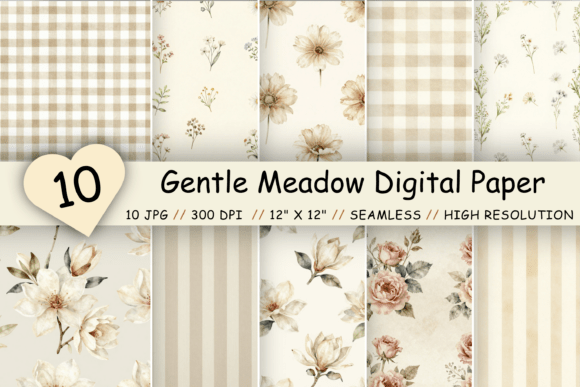 Download Gentle Meadow Digital Paper Pack - Digital paper pack Collection