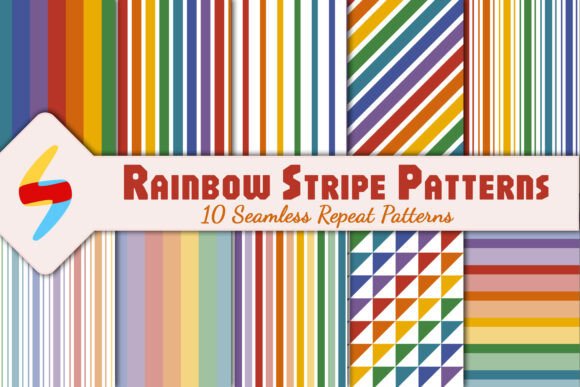 Download Bold Rainbow Stripe Patterns - Bold rainbow Collection